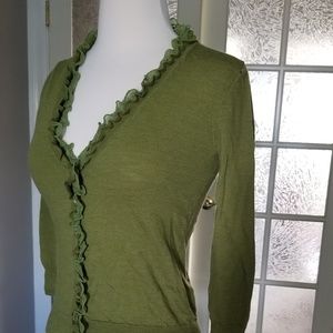 COPY - Banana Republic Ruffle cardigan Merino Wool